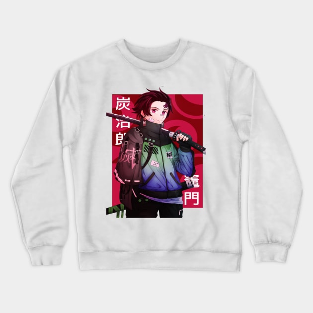 Tanjiro Demonslayer Vector Art Crewneck Sweatshirt by Pure Touch